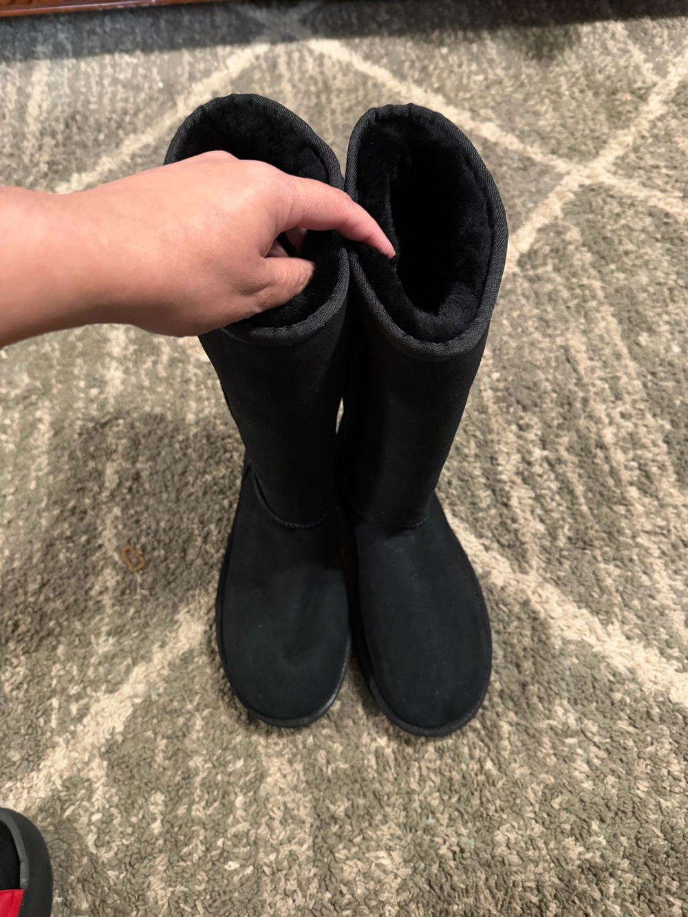 UGG Black Tall Shearling-Lined Winter Boots